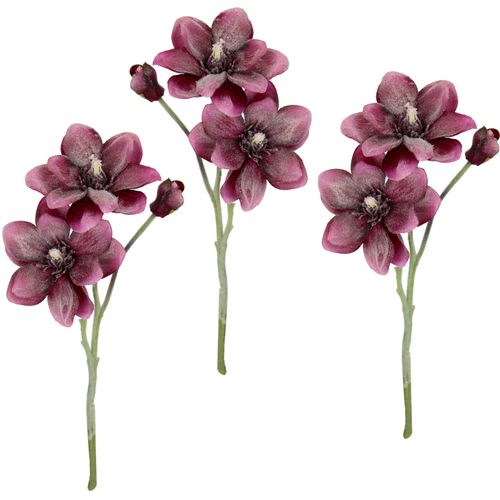 4019844791742 - Kunstblume IGEA Magnolie Kunstpflanzen Gr B H L 13 cm x 40 cm x 10 cm 3 St rot Weitere Weihnachtsdeko Künstlicher Magnolienzweig 3er Set