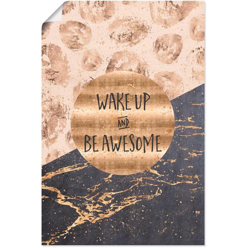4059745815864 - Wandbild ARTLAND Steh auf und sei großartig Bilder Gr B H 40 cm x 60 cm Poster Sprüche & Texte 1 St goldfarben Bild Kunstdruck Metallbild Metallbilder Bilder als Alubild Leinwandbild Wandaufkleber oder Poster in versch Größen