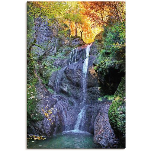 4062144621448 - Wandbild ARTLAND Niedersonthofener Wasserfall im Allgäu Bilder Gr B H 40 cm x 60 cm Leinwandbild Wasserfallbilder Hochformat 1 St beige (naturfarben) Kunstdrucke als Alubild Leinwandbild Wandaufkleber oder Poster in versch Größen
