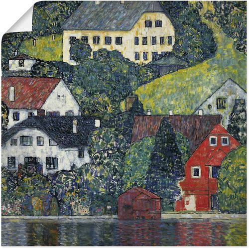 4055327540124 - Wandbild ARTLAND Unterach am Attersee Um 1916 Bilder Gr B H 30 cm x 30 cm Poster Gewässer 1 St bunt Bild Metallbild Metallbilder Bilder als Alubild Leinwandbild Wandaufkleber oder Poster in versch Größen