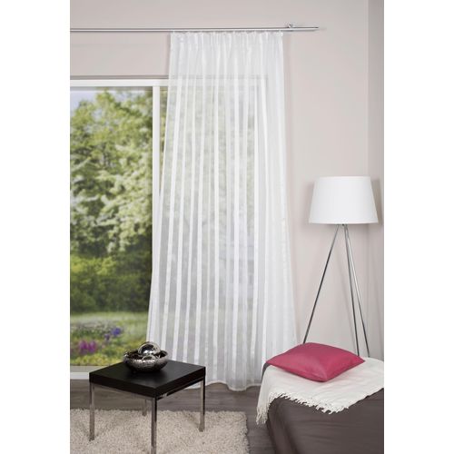 4056751293631 - Gardine HOME WOHNIDEEN EIKE Gardinen Gr 245 cm Multifunktionsband 140 cm weiß (wollweiß) Schlafzimmergardinen Gardine HxB 245x140 KOMBIBANDSCHAL LÄNGSSTREIFEN