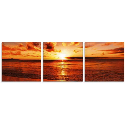 4055327024075 - Glasbild ARTLAND Schöner Sonnenuntergang Strand Bilder Gr B H 20 cm x 20 cm Gewässer 3 St orange Glasbilder Bilder in verschiedenen Größen 4055327024075 - Glasbild ARTLAND Schöner Sonnenuntergang Strand Bilder Gr B H 20 cm x 20 cm Gewässer 3 St orange Glasbilder Bilder in verschiedenen Größen