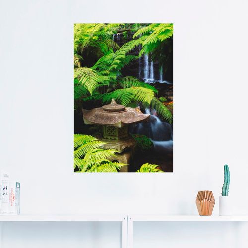 4062144137529 - Wandbild ARTLAND Japanische Laterne Bilder Gr B H 80 cm x 120 cm Wandaufkleber - Vinyl Spa 1 St grün Bild Kunstdruck Kunstdrucke Bilder als Alubild Leinwandbild Wandaufkleber oder Poster in versch Größen