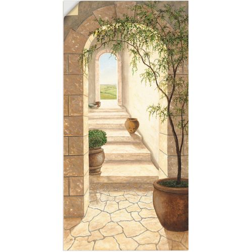 4057738258834 - Wandbild ARTLAND Toskanischer Durchgang Bilder Gr B H 20 cm x 40 cm Wandaufkleber - Vinyl Fenster & Türen 1 St beige (naturfarben) Bild Leinwandbild Kunstdrucke Bilder als Alubild Leinwandbild Wandaufkleber oder Poster in versch Größen