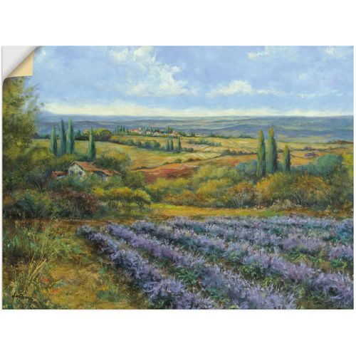 4057738221876 - Wandbild ARTLAND Lavendelfelder in der Provence Bilder Gr B H 120 cm x 90 cm Wandaufkleber - Vinyl Europa 1 St blau Bild Leinwandbild Kunstdrucke Bilder als Alubild Leinwandbild Wandaufkleber oder Poster in versch Größen