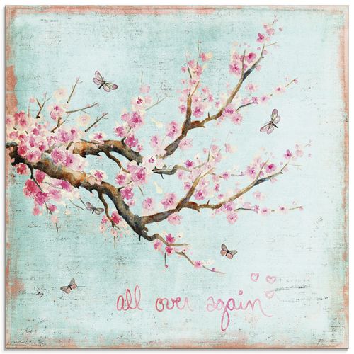 4059745899673 - Glasbild ARTLAND Er ist wieder da Bilder Gr B H 30 cm x 30 cm Glasbild Blumen quadratisch 1 St blau Bild Glasbild Glasbilder Bilder in verschiedenen Größen