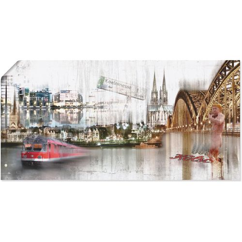 4055327575409 - Wandbild ARTLAND Köln Skyline Collage I Bilder Gr B H 100 cm x 50 cm Poster Deutschland 1 St weiß Bild Kunstdruck Leinwandbild Kunstdrucke Bilder als Leinwandbild Wandaufkleber oder Poster in versch Größen