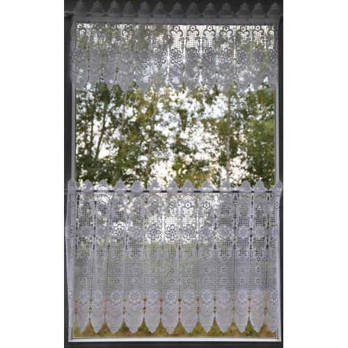 4028298291968 - Scheibengardine STICKEREIEN PLAUEN Blumenpanneau Gardinen Gr 58cm Stangendurchzug 175cm weiß mit echter Plauener Spitze Stickerei 4028298291968 - Scheibengardine STICKEREIEN PLAUEN Blumenpanneau Gardinen Gr 58cm Stangendurchzug 175cm weiß mit echter Plauener Spitze Stickerei
