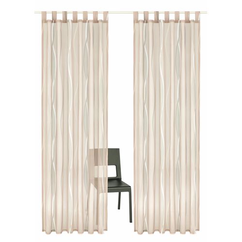 6920192997091 - Gardine MY HOME Dimona Gardinen Gr 145 cm Schlaufen 140 cm grau (taupe) Schlaufen Gardine 2er-Set transparent Voile Polyester