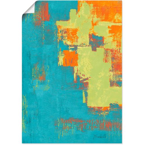 4055327641968 - Wandbild ARTLAND Sun lit Boulevard I _türkis-grün-orange Bilder Gr B H 70 cm x 100 cm Poster Gegenstandslos 1 St blau Bild Leinwandbild Kunstdrucke Bilder als Alubild Leinwandbild Wandaufkleber oder Poster in versch Größen