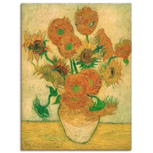 4057738017783 - Wandbild ARTLAND Sonnenblumen Bilder Gr B H 45 cm x 60 cm Leinwandbild Blumen Hochformat 1 St gelb Bild Poster Bilder als Leinwandbild Wandaufkleber oder in versch Größen