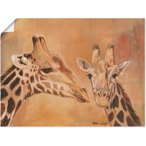 4055327292009 - Wandbild ARTLAND Giraffen Bilder Gr B H 40 cm x 30 cm Poster Wildtiere 1 St braun Bild Poster Bilder als Alubild Leinwandbild Wandaufkleber oder in versch Größen