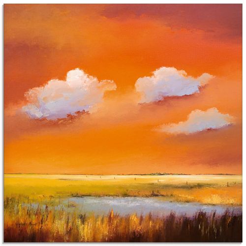 4055327435055 - Glasbild ARTLAND Abend I Bilder Gr B H 20 cm x 20 cm Glasbild Himmel quadratisch 1 St orange Bild Glasbild Glasbilder Bilder in verschiedenen Größen