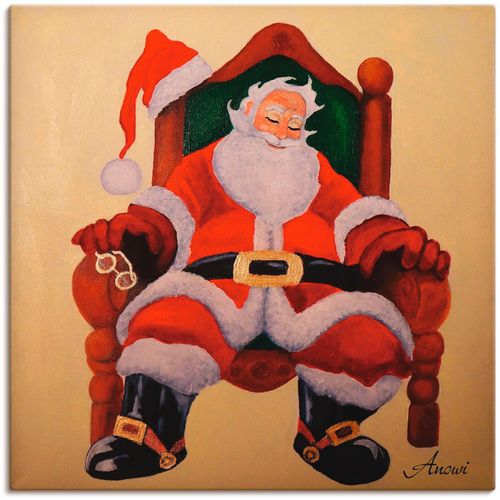4055327774857 - Wandbild ARTLAND Schlafender Weihnachtsmann Bilder Gr B H 40 cm x 40 cm Leinwandbild Weihnachten 1 St rot Bild Kunstdruck Kunstdrucke Bilder als Leinwandbild Wandaufkleber oder Poster in versch Größen 4055327774857 - Wandbild ARTLAND Schlafender Weihnachtsmann Bilder Gr B H 40 cm x 40 cm Leinwandbild Weihnachten 1 St rot Bild Kunstdruck Kunstdrucke Bilder als Leinwandbild Wandaufkleber oder Poster in versch Größen