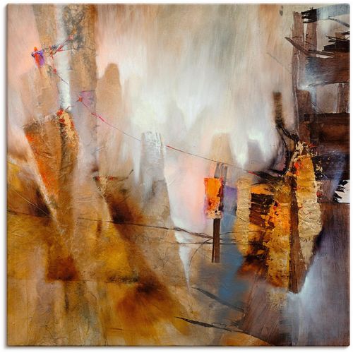 4062144831519 - Wandbild ARTLAND Losgelöst Bilder Gr B H 40 cm x 40 cm Leinwandbild Gegenstandslos quadratisch 1 St beige (naturfarben) Kunstdrucke als Alubild Leinwandbild Wandaufkleber oder Poster in versch Größen