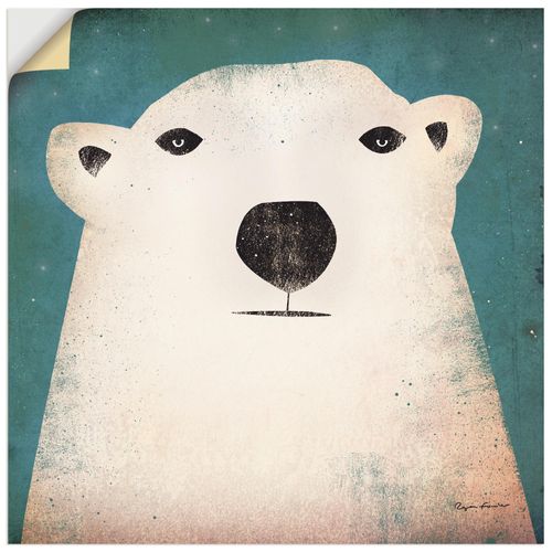 4062144438398 - Wandbild ARTLAND Eisbär Bilder Gr B H 40 cm x 40 cm Wandaufkleber - Vinyl Tiere quadratisch 1 St weiß Bild Poster Bilder als Leinwandbild Wandaufkleber oder in versch Größen