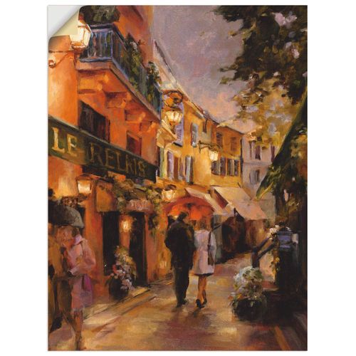 4062144452882 - Wandbild ARTLAND Abend in Paris I Bilder Gr B H 30 cm x 40 cm Wandaufkleber - Vinyl Frankreich Hochformat 1 St rot Bild Poster Bilder als Leinwandbild Wandaufkleber oder in versch Größen