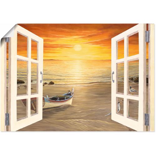 4062144595107 - Wandbild ARTLAND Möwen Bilder Gr B H 70 cm x 50 cm Poster Meer Bilder Querformat 1 St braun Kunstdrucke als Alubild Leinwandbild Wandaufkleber oder Poster in versch Größen