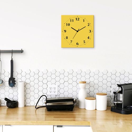 4059745807357 - Wanduhr ARTLAND Uni Trendfarben Wanduhren Gr B H T 30 cm x 30 cm x 03 cm Quarzuhr 12 Ziffern gelb Wanduhren wahlweise mit Quarz- oder Funhuhrwerk lautlos ohne Tickgeräusche