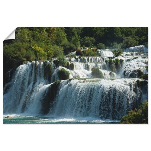 4059745643085 - Wandbild ARTLAND Krka Wasserfälle Bilder Gr B H 90 cm x 60 cm Poster Gewässer Querformat 1 St grün Bild Poster Bilder als Alubild Leinwandbild Wandaufkleber oder in versch Größen