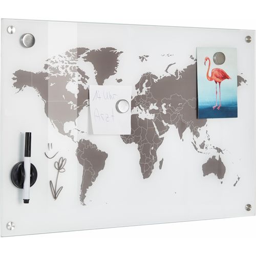 4003368116730 - Glas-Magnettafeln Glas-Memoboard World 60x40cm 600 x 400 cm bruchfestes Glas Rückseite Metall weiß 4003368116730 - Glas-Magnettafeln Glas-Memoboard World 60x40cm 600 x 400 cm bruchfestes Glas Rückseite Metall weiß