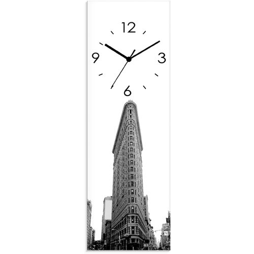 4062144286203 - Wanduhr ARTLAND Flatiron Building New York Wanduhren Gr B H T 20 cm x 60 cm x 18 cm Funkuhr schwarz Wanduhren wahlweise mit Quarz- oder Funhuhrwerk lautlos ohne Tickgeräusche