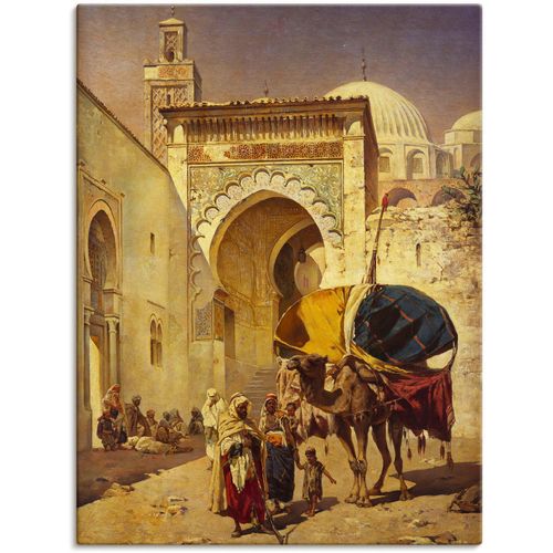 4055327120289 - Wandbild ARTLAND Eine arabische Straßenszene Bilder Gr B H 45 cm x 60 cm Leinwandbild Gebäude 1 St beige (naturfarben) Bild Poster Bilder als Leinwandbild Wandaufkleber oder in versch Größen