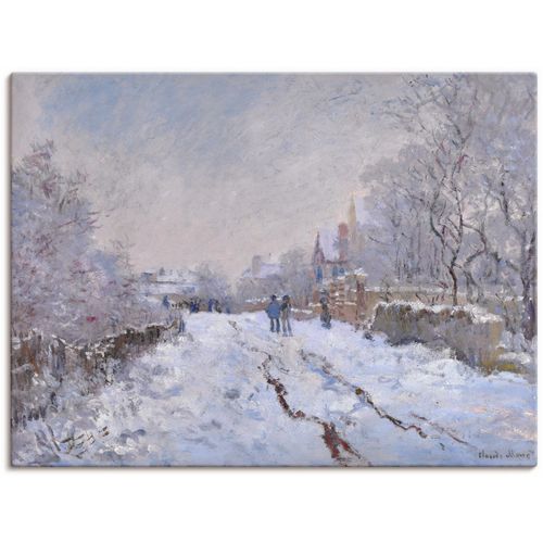 4062144791660 - Wandbild ARTLAND Schnee in Argenteuil Bilder Gr B H 40 cm x 30 cm Leinwandbild Vier Jahreszeiten Bilder Querformat 1 St blau Kunstdrucke als Alubild Leinwandbild Wandaufkleber oder Poster in versch Größen