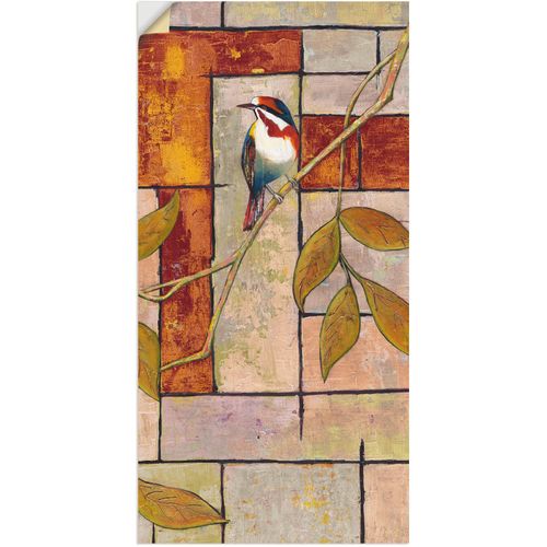 4062144366271 - Wandbild ARTLAND Vogel auf einem Ast II Bilder Gr B H 20 cm x 40 cm Wandaufkleber - Vinyl Vögel Hochformat 1 St orange Bild Poster Bilder als Alubild Leinwandbild Wandaufkleber oder in versch Größen