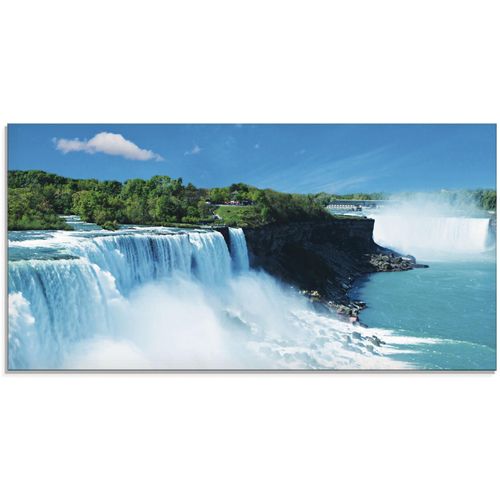 4058661600400 - Glasbild ARTLAND Niagara Bilder Gr B H 100 cm x 50 cm Glasbild Gewässer 1 St blau Glasbilder in verschiedenen Größen