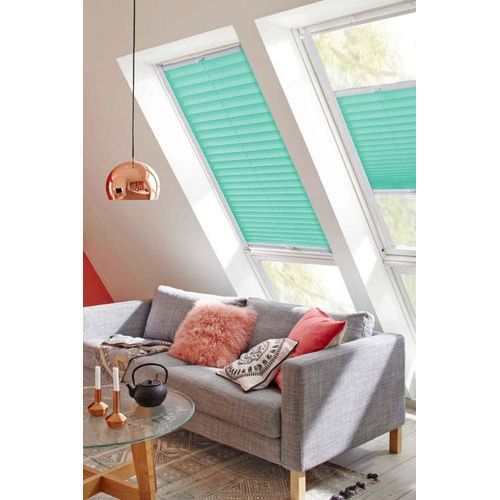 4001442767168 - Dachfensterplissee Classic Style Crepe Plissees Gr 80 cm zweiseitig verschiebbar 61 cm blau (türkis weiß) Dachfensterplissees mit Führungsschienen 4001442767168 - Dachfensterplissee Classic Style Crepe Plissees Gr 80 cm zweiseitig verschiebbar 61 cm blau (türkis weiß) Dachfensterplissees mit Führungsschienen
