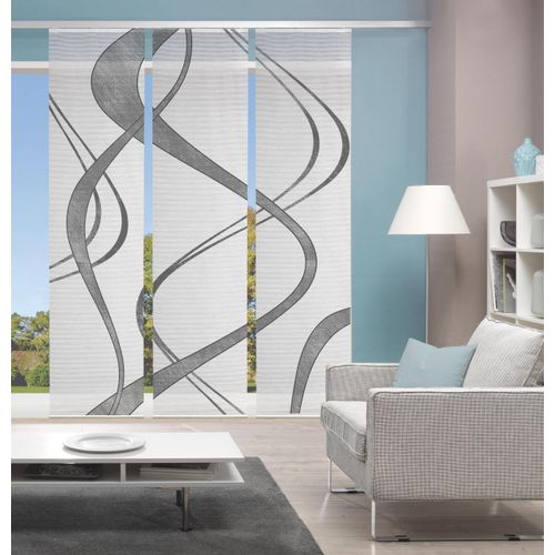 4056751381543 - Schiebegardine VISION S TIBANO MITTE Gr 1 grau B60cm H260cm Polyester Gardinen HxB 260x60 BAMBUS OPTIK