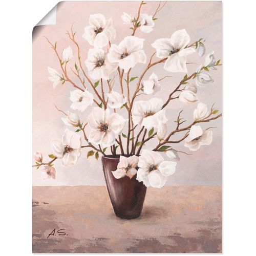 4055327289108 - Wandbild ARTLAND Magnolien Bilder Gr B H 45 cm x 60 cm Poster Blumen 1 St grau Bild Poster Bilder als Alubild Leinwandbild Wandaufkleber oder in versch Größen