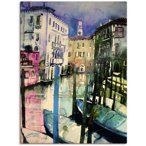 4062144816455 - Wandbild ARTLAND Venedig Fondamenta Malcanton Bilder Gr B H 45 cm x 60 cm Leinwandbild Venedig Hochformat 1 St grün Kunstdrucke als Alubild Leinwandbild Wandaufkleber oder Poster in versch Größen