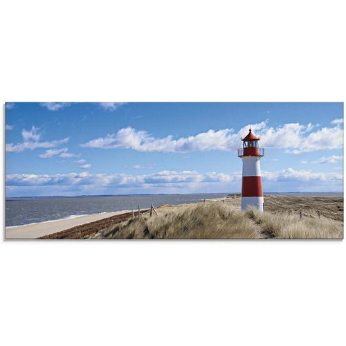 4055327032452 - Glasbild ARTLAND Leuchtturm Sylt Bilder Gr B H 125 cm x 50 cm Glasbild Gebäude 1 St blau Glasbilder in verschiedenen Größen