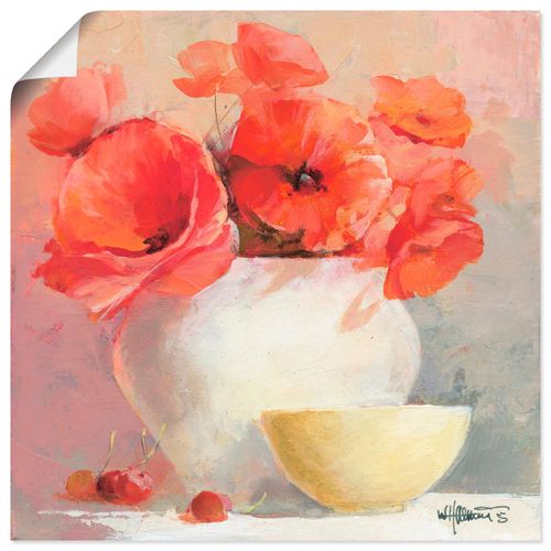 4057738433835 - Wandbild ARTLAND Mohn III Bilder Gr B H 40 cm x 40 cm Poster Blumen quadratisch 1 St rot Bild Poster Bilder als Leinwandbild Wandaufkleber oder in versch Größen