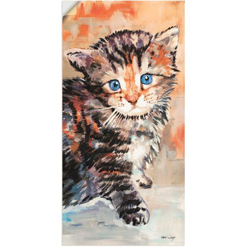 4057738260868 - Wandbild ARTLAND Katze Bilder Gr B H 75 cm x 150 cm Wandaufkleber - Vinyl Haustiere 1 St beige (naturfarben) Bild Poster Bilder als Alubild Leinwandbild Wandaufkleber oder in versch Größen