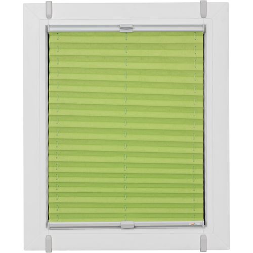 4001442894093 - Plissee One Size Style Crush Plissees Gr 160 cm zweiseitig verschiebbar 55 cm grün (grün grau grau) Plissees ohne Bohren Zubehörfarbe zum Klemmen