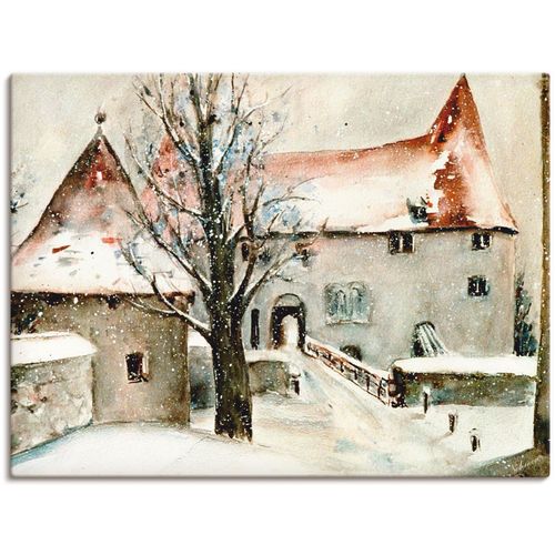 4055327267106 - Wandbild ARTLAND Winter auf der Burg Bilder Gr B H 60 cm x 45 cm Leinwandbild Gebäude 1 St grau Bild Kunstdruck Leinwandbild Kunstdrucke Bilder als Leinwandbild Wandaufkleber oder Poster in versch Größen