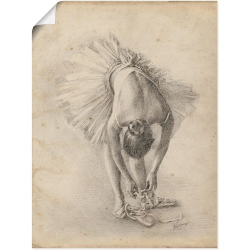4058661305664 - Wandbild ARTLAND Antike Ballerina Übung I Bilder Gr B H 60 cm x 80 cm Poster Sport Hochformat 1 St beige (natur) Bild Metallbild Metallbilder Bilder als Alubild Leinwandbild Wandaufkleber oder Poster in versch Größen