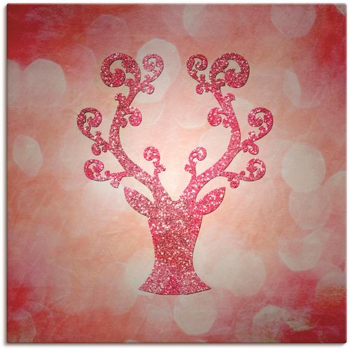 4057738019664 - Wandbild ARTLAND Rosa glitzerndes Reh Bilder Gr B H 70 cm x 70 cm Leinwandbild Wildtiere 1 St pink Bild Kunstdruck Kunstdrucke Bilder als Leinwandbild Wandaufkleber oder Poster in versch Größen