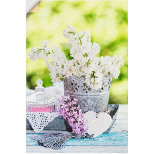 4062144221525 - Wandbild ARTLAND Flieder und Shabby Chic Stillleben I Bilder Gr B H 40 cm x 60 cm Wandaufkleber - Vinyl Blumen 1 St grün Bild Kunstdruck Kunstdrucke Bilder als Alubild Leinwandbild Wandaufkleber oder Poster in versch Größen