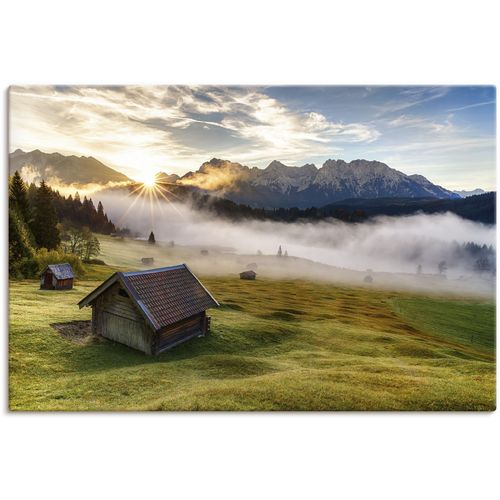 4062144644386 - Wandbild ARTLAND Herbst in Bayern Bilder Gr B H 60 cm x 40 cm Leinwandbild Berge & Alpenbilder Querformat 1 St beige (naturfarben) Kunstdrucke als Alubild Leinwandbild Wandaufkleber oder Poster in versch Größen