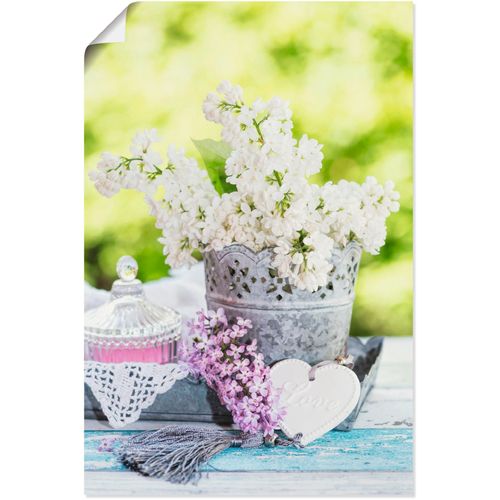 4062144221587 - Wandbild ARTLAND Flieder und Shabby Chic Stillleben I Bilder Gr B H 40 cm x 60 cm Poster Blumen 1 St grün Bild Kunstdruck Kunstdrucke Bilder als Alubild Leinwandbild Wandaufkleber oder Poster in versch Größen