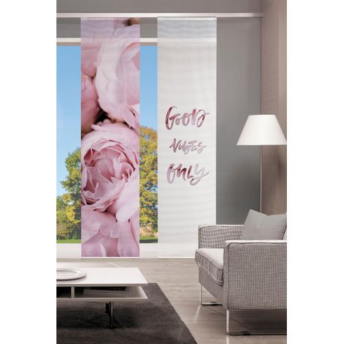 4056751381529 - Schiebegardine VISION S ROSANA Gr 1 rosa B60cm H260cm Polyester Gardinen HxB 260x60 BAMBUS OPTIK