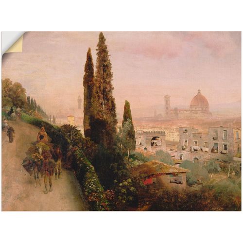 4062144502495 - Wandbild ARTLAND Florenz Bilder Gr B H 80 cm x 60 cm Wandaufkleber - Vinyl Italien 1 St beige (naturfarben) Bild Poster Bilder als Leinwandbild Wandaufkleber oder in versch Größen