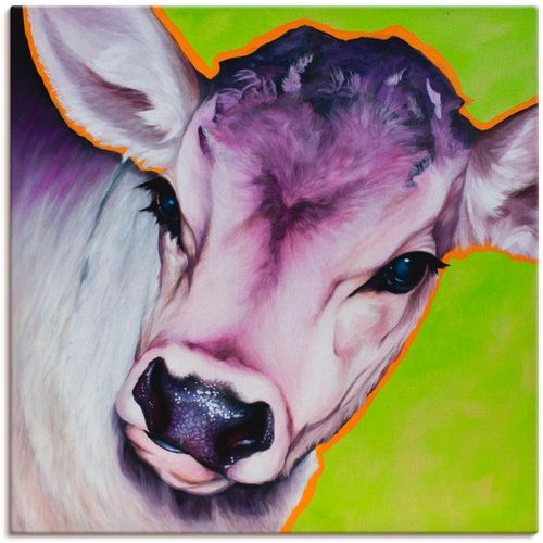 4055327173278 - Wandbild ARTLAND Kuh Pretty Betty Bilder Gr B H 30 cm x 30 cm Leinwandbild Haustiere 1 St grün Kunstdrucke Bilder als Leinwandbild Wandaufkleber oder Poster in versch Größen