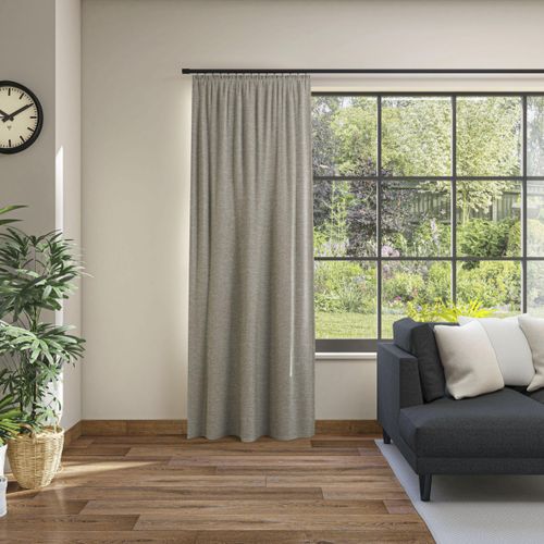 4006470492020 - Vorhang NEUTEX FOR YOU Inuit Gardinen Gr 245 cm Kräuselband 145 cm grau (stein) Kräuselband Uni mit Samtoptik
