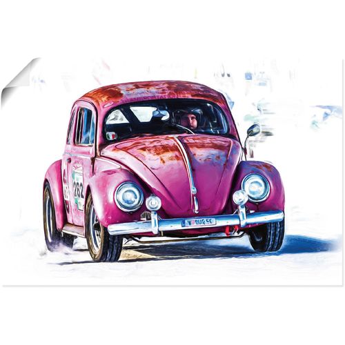 4062144715123 - Wandbild ARTLAND Kleiner Flitzer Bilder Gr B H 90 cm x 60 cm Poster Auto Querformat 1 St lila Kunstdrucke als Alubild Leinwandbild Wandaufkleber oder Poster in versch Größen