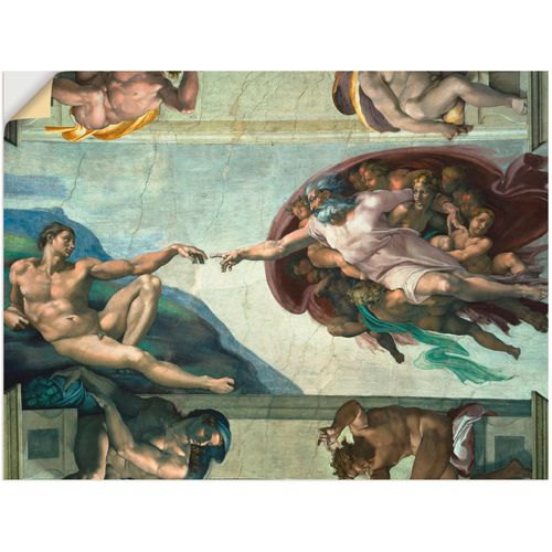 4062144471852 - Wandbild ARTLAND Die Erschaffung des Adam Bilder Gr B H 40 cm x 30 cm Wandaufkleber - Vinyl Religion 1 St grau Bild Leinwandbild Kunstdrucke Bilder als Leinwandbild Wandaufkleber oder Poster in versch Größen